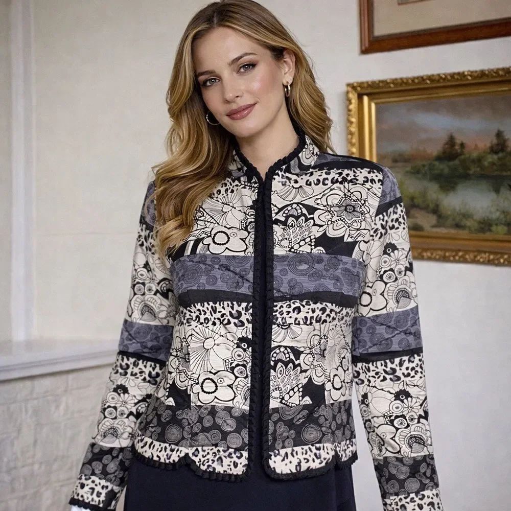 Silkland 100% Silk Floral Print Jacket